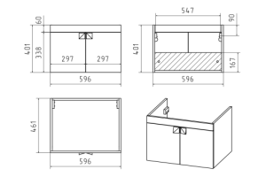 Тумба с раковиной Misty Сахара 60 белая глянцевая - 3