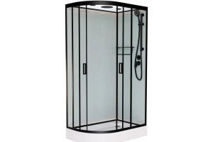 Душевая кабина Frank 110х80 правая черная стекло матовое