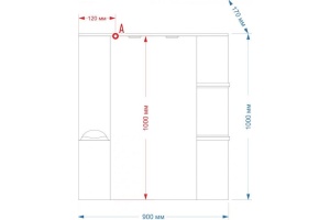 Зеркало Misty Кристи 90 L бордо с подсветкой  - 3