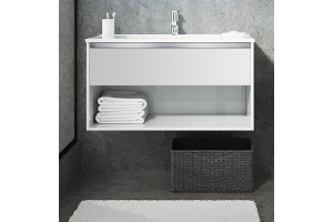 Тумба с раковиной Sanvit Контур 60 белый глянец