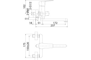 Смеситель Milardo Helic HELSB02M02 для ванны с душем - 3