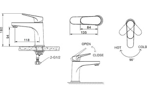 Смеситель Bravat Eler F1191238CP-RUS для раковины - 2