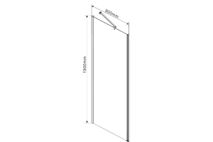 Боковая стенка Vincea Orta 90х190 хром стекло рифленое - 3