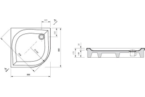 Поддон для душа Ravak Elipso-80 PAN с экраном - 2