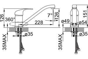 Смеситель для кухонной мойки Iddis Alborg хром (K56001C) - 3