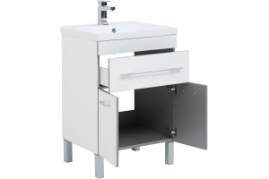 Тумба с раковиной Aquanet Верона 58 белая, 1 ящик, 2 двери - 3