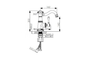 Смеситель Kaiser Aria 03011-3 для раковины, золото - 2