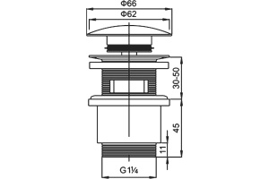 Донный клапан для раковины Cezares CZR-SAT5-02 бронза - 2