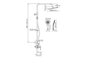 Душевая система WasserKraft 30 хром - 3