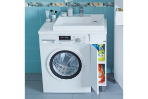 Тумба с раковиной над стиральной машиной Санта Марс 19 белый - 3