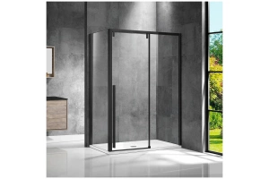 Душевой уголок Vincea Lugano 150x80 профиль черный стекло прозрачное