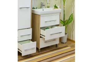 Тумба с раковиной Sanflor Ларго 60 вяз швейцарский, белая - 3