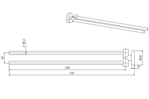 Полотенцедержатель AQUATEK ВЕГА AQ4013CR, двойной - 2