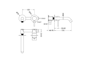 Смеситель для раковины встроенный Timo Saona черный - 2