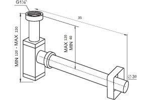 Сифон для раковины Ceramalux хром (С-045) - 2