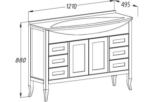 Тумба для комплекта Opadiris Мираж 120 светлый орех - 3