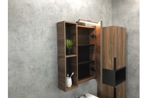 Зеркало-шкаф Comforty Штутгарт 60 дуб темно-коричневый - 2