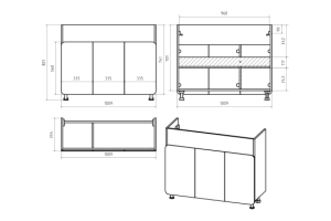 Тумба под раковину Misty Чегет 105 белая глянцевая - 3