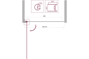 Шторка на ванну BelBagno UNO 90х150 профиль хром стекло прозрачное - 2