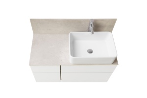 Столешница под раковину Aquaton Мишель керамогранит 100 бежевый - 2