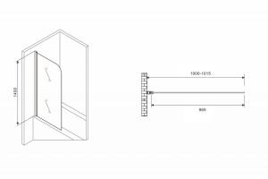 Шторка на ванну ABBER Ewiges Wasser 100х140 профиль хром (AG52100) - 3