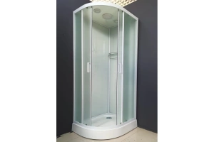 Душевая кабина Frank 100х80 правая белая стекло матовое - 2