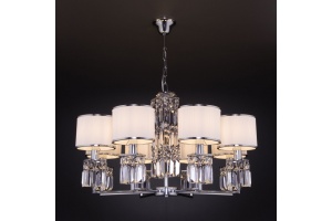 Подвесная люстра Eurosvet Zaffiro 10099/8 хром/прозрачный хрусталь Strotskis (новый абажур) - 2