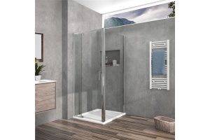Душевой уголок Vincea Intra 100х90 хром стекло прозрачное - 2