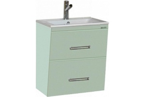 Тумба под раковину Misty Онтарио 50 светло-зеленая глянцевая