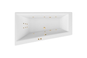 Акриловая ванна Excellent Sfera Slim 170х100 левая белая золото с гидромассажем