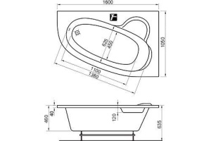 Акриловая ванна Ravak Asymmetric 160x105 см (C471000000) - 2