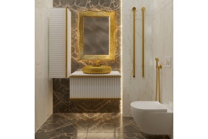 Тумба под раковину Armadi Art Vallessi Avangarde Canale 80 белый - золото - 2