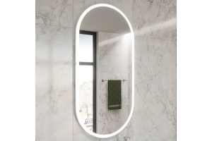 Зеркало STWORKI Мальмё 120 с подсветкой, сенсор на зеркале, овальное, настенное - 2
