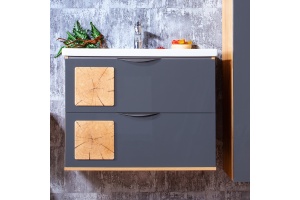 Мебель для ванной Бриклаер Фостер 80 дуб золотой, антрацит - 3