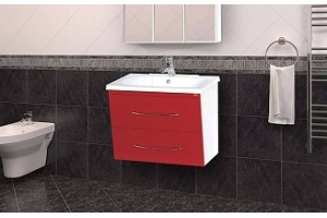 Тумба под раковину Misty Токио 70 красная глянцевая - 2