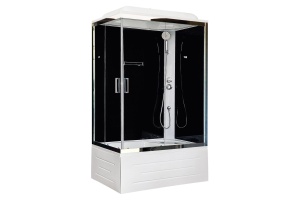 Душевая кабина Royal Bath BP 120х80 R профиль хром стекло прозрачное задняя стенка черная