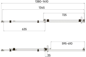 Душевая дверь Veconi Vianno 140, хром (VN74-140-01-C4) - 2