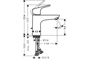 Смеситель для раковины hansgrohe Focus однорычажный со сливным гарнитуром, хром 31621000 - 2