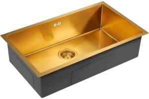 Мойка кухонная Paulmark Valde 74 брашированное золото - 2