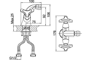 Смеситель для биде D&K DA138 (DA1382241) - 2
