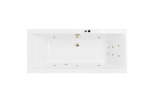 Акриловая ванна Excellent Pryzmat Slim 170x75 белая бронза с гидромассажем