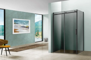 Боковая стенка Vincea Slim Soft 90х200 профиль черный стекло тонированное - 3