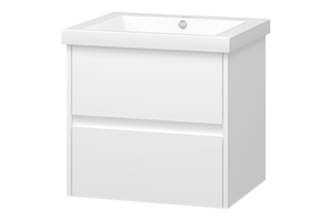 Тумба с раковиной Misty Алиса 58 белая глянцевая