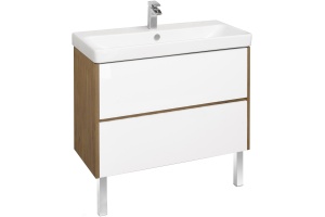 Тумба под раковину Aquaton Сканди 90 белый - светлое дерево - 3