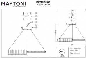 Подвесной светильник Maytoni Krone P097PL-L36G4K - 2