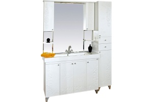 Тумба для комплекта Misty Вирджиния Бабочка 105 белая фактурная - 3