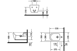 Биде подвесное Duravit Me by Starck (2288150000) - 2