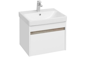 Тумба с раковиной Aquaton Марти 55 белый-светлое дерево 