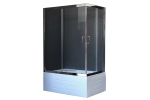 Душевой уголок Royal Bath BP 100х80 L с поддоном профиль хром стекло прозрачное 