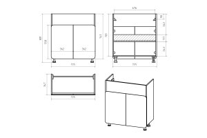 Тумба под раковину Misty Чегет 75 белая глянцевая - 3